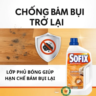 Nước lau sàn gỗ Sofix 1L – Phủ bóng, bảo vệ sàn, giảm giá 19% chỉ 225.000₫
