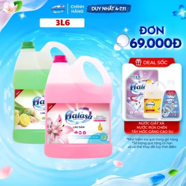 Nước lau sàn HALASA 3L - Sạch 1 lần, không nhờn, hương nước hoa thơm, 30.500₫
