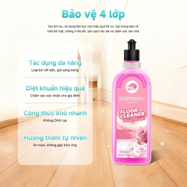 Nước Lau Sàn JASMEEN 500ml Hương Hoa Hồng Dung Dịch Gỗ Bóng Mượt Khử Mùi Giá Ưu Đãi 115.000