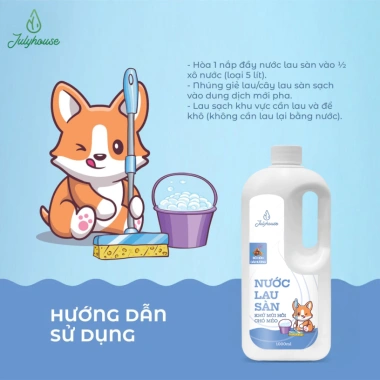 Nước lau sàn JULYHOUSE 1.000ml khử mùi hôi chó mèo, tinh dầu thiên nhiên, hiệu quả, giảm giá 149k 8