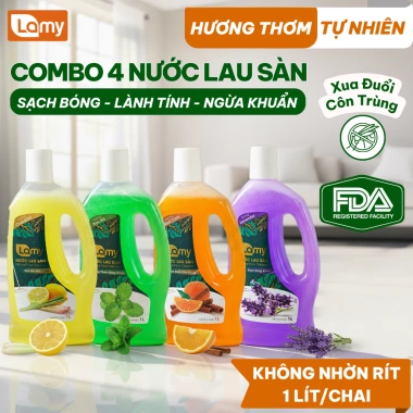 Nước Lau Sàn Lamy 1L Chính Hãng - Sạch Nhanh, Đuổi Muỗi Kiến, Hương Dịu Nhẹ cho Gỗ & Gạch Men