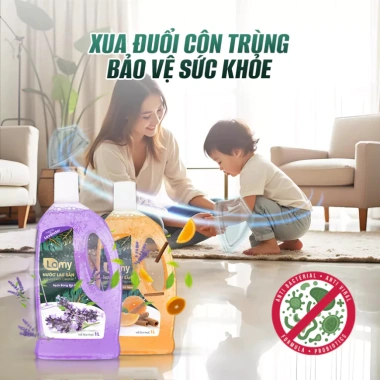 Nước Lau Sàn Lamy 1L Chính Hãng - Sạch Nhanh, Đuổi Muỗi Kiến, Hương Dịu Nhẹ cho Gỗ & Gạch Men