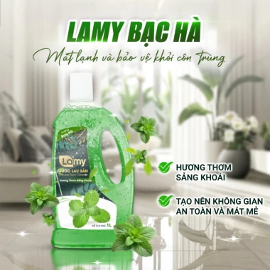 Nước Lau Sàn Lamy 1L Chính Hãng - Sạch Nhanh, Đuổi Muỗi Kiến, Hương Dịu Nhẹ cho Gỗ & Gạch Men