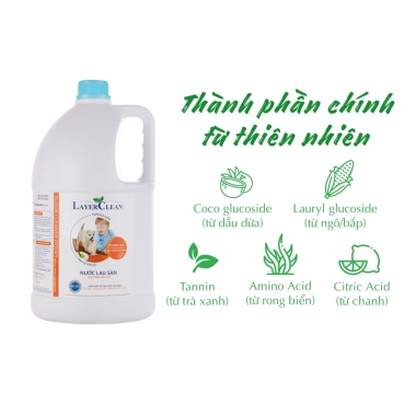 Nước lau sàn Layer Clean hữu cơ 5 lít - An toàn cho bé, hương gió biển, quế, nước hoa, giảm giá 144.000 VND 5