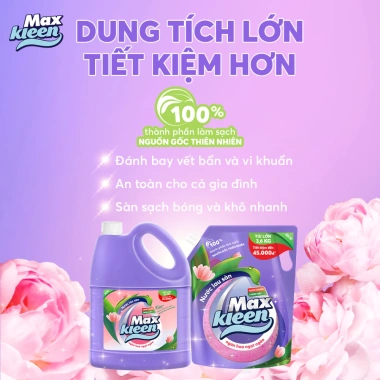 Nước Lau Sàn Maxkleen 3,6kg - Chính Hãng, Tiết Kiệm, Sạch Bóng, Thơm Lâu, Giá 71.362₫ 8