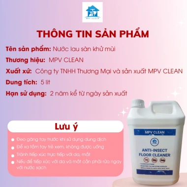 Nước lau sàn MPV CLEAN 5L – Khử mùi hôi, diệt côn trùng, nhập khẩu Anh, chỉ 230k 2