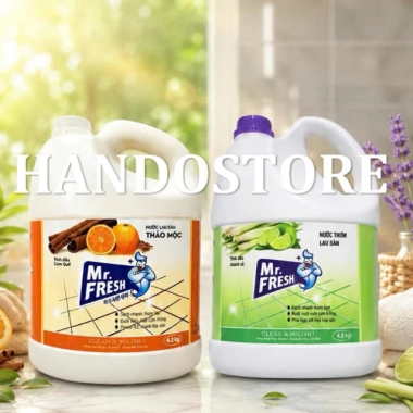 Nước lau sàn Mr.Fresh 4.2L Cam Quế và Chanh Sả - Giảm giá 86k, sạch sâu, thơm mát, diệt bám bẩn