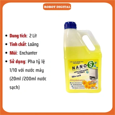 Nước Lau Sàn Nano Cao Cấp 2L - Dành riêng cho Robot Hút Bụi, Giảm giá 169k