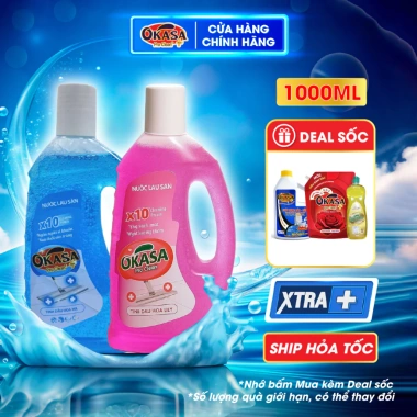 Nước lau sàn OKASA 55k - Vết bẩn tan nhanh, sàn sáng bóng, thơm mát, xua đuổi côn trùng