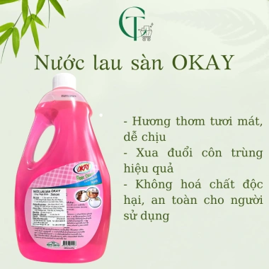 Nước lau sàn OKAY 2L hương hoa tươi mát – giảm giá 100.000₫ (giá gốc 120.000)
