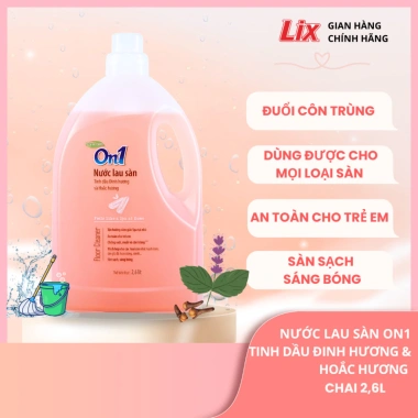 Nước lau sàn On1 tinh dầu Đinh hương & Hoắc Hương 2,6L - Sàn sạch, bóng, thơm lâu, 79.000₫ 3