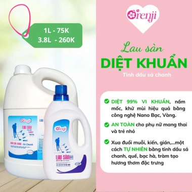 Nước lau sàn ORENJI 3,8L diệt khuẩn không hóa chất, sạch nhanh, không trơn, thơm tinh dầu sả - Giá 240k 3 Nước lau sàn ORENJI 3,8L diệt khuẩn không hóa chất, sạch nhanh, không trơn, thơm tinh dầu sả - Giá 240k 3