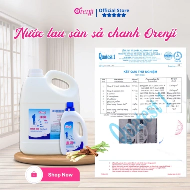 Nước lau sàn ORENJI diệt khuẩn, đuổi côn trùng, tinh dầu sả chanh - sạch bóng, thơm mát 75.000₫