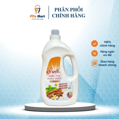 Nước Lau Sàn O'WELL Thảo Dược Hương Quế 2.7L - Giá 129k, khử mùi, sạch an toàn