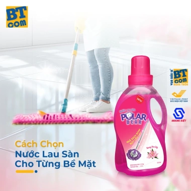 Nước lau sàn Polar Bear hương lily 1.5kg khử mùi, diệt khuẩn, lưu hương lâu – giá chỉ 82.300 VND