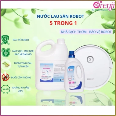 Nước lau sàn robot nano bạc tinh dầu sả chanh 3,8L không tắc vòi bơm 240.000đ 4