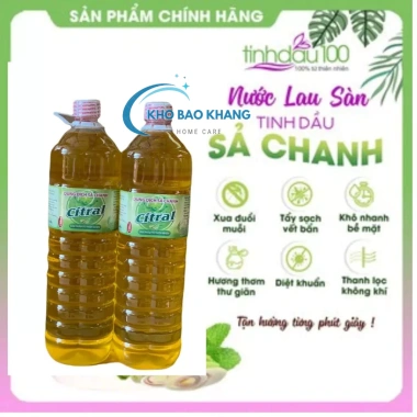 Nước lau sàn Sả Chanh Sả Quế CITRAL 1.500ml - Khử trùng, khử mùi, xua muỗi, chỉ 125k