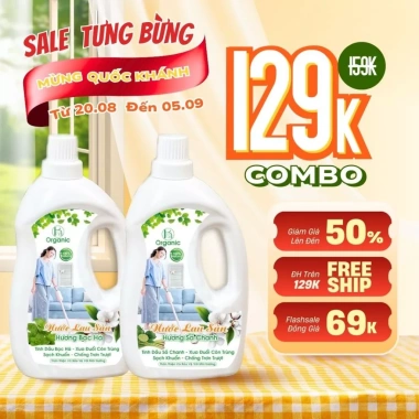 Nước lau sàn sả chanh xua đuổi ruồi muỗi, hương bạc hà hữu cơ - Giá 69.000, tặng quà khi mua 2 can