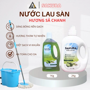 Nước Lau Sàn SAKURA hương Sả Chanh – Sáng Bóng, Thơm Lâu, Diệt Khuẩn, Không Hóa Chất, An Toàn Da – 54.000₫