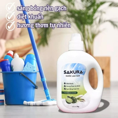 Nước Lau Sàn SAKURA hương Sả Chanh – Sáng Bóng, Thơm Lâu, Diệt Khuẩn, Không Hóa Chất, An Toàn Da – 54.000₫