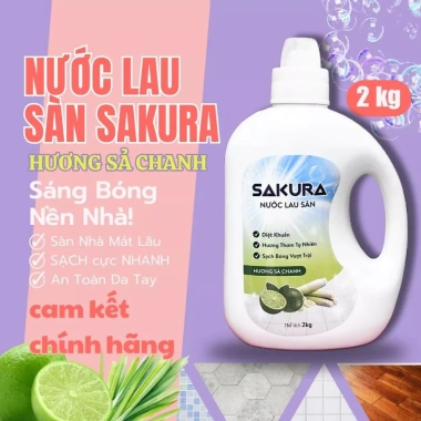 Nước Lau Sàn SAKURA hương Sả Chanh – Sáng Bóng, Thơm Lâu, Diệt Khuẩn, Không Hóa Chất, An Toàn Da – 54.000₫