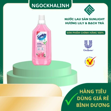 Nước lau sàn Sunlight 1L Hương hoa Lily và Hương thảo - Giảm giá chỉ 37.000 VND, sạch bề mặt thơm nhẹ