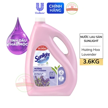 Nước Lau Sàn Sunlight Tinh Dầu Thảo Mộc Oải Hương Lavender 3.6kg - Giảm giá 106k, sạch sâu, thơm tự nhiên