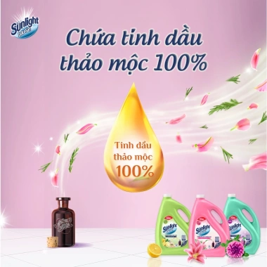 Nước Lau Sàn Sunlight Tinh Dầu Thảo Mộc Oải Hương Lavender 3.6kg - Giảm giá 106k, sạch sâu, thơm tự nhiên