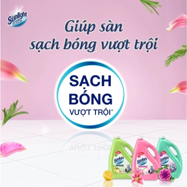 Nước Lau Sàn Sunlight Tinh Dầu Thảo Mộc Oải Hương Lavender 3.6kg - Giảm giá 106k, sạch sâu, thơm tự nhiên