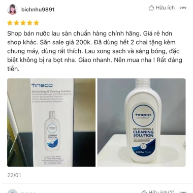 Nước lau sàn Tineco 1L - Máy hút bụi lau sàn - Hương thơm nhẹ, Giá rẻ 399.000đ 2