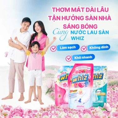Nước Lau Sàn Whiz Đậm Đặc 3D Active 600ml/650ml - Khô Nhanh, Sạch Bóng, Thơm Lâu, Giá chỉ 37.000 đồng 2