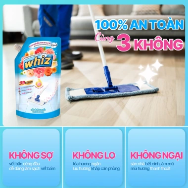 Nước Lau Sàn Whiz Đậm Đặc 3D Active 600ml/650ml - Khô Nhanh, Sạch Bóng, Thơm Lâu, Giá chỉ 37.000 đồng 6