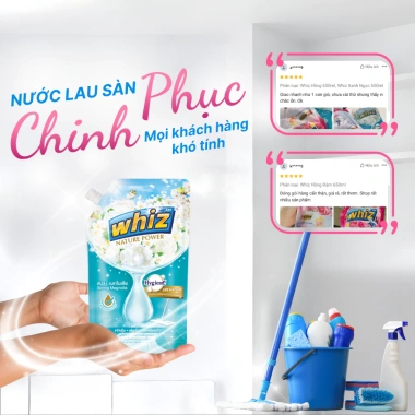 Nước Lau Sàn Whiz Đậm Đặc 3D Active 600ml/650ml - Khô Nhanh, Sạch Bóng, Thơm Lâu, Giá chỉ 37.000 đồng 7