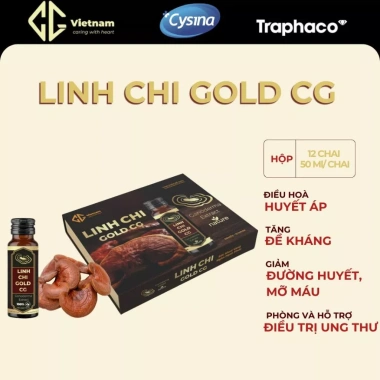 Nước Linh Chi Gold CG Traphaco – Nấm linh chi đỏ, Đông trùng hạ thảo, Hồng sâm Hàn Quốc 12×50ml – Giá 1,200,000₫ 3 Nước Linh Chi Gold CG Traphaco – Nấm linh chi đỏ, Đông trùng hạ thảo, Hồng sâm Hàn Quốc 12×50ml – Giá 1,200,000₫ 3
