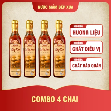 Nước Mắm 43 Độ Đạm Combo 4 chai 520ml Bếp Xưa - Giá ưu đãi 300k