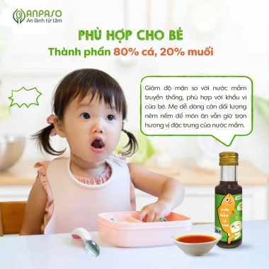 Nước mắm cá cơm Anpaso 120ml cho bé ăn dặm, đạm 40N, không chất bảo quản, giá ưu đãi 55.000đ