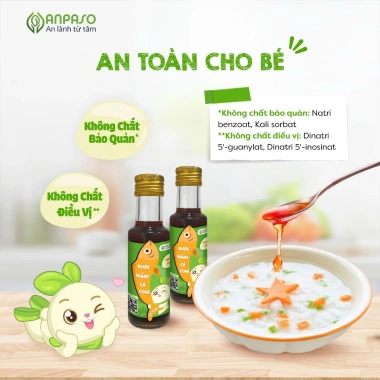 Nước mắm cá cơm Anpaso 120ml cho bé ăn dặm, đạm 40N, không chất bảo quản, giá ưu đãi 55.000đ