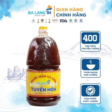 Nước Mắm Cá Cơm Ba Làng TH Tuyến Hòa 400 Năm Truyền Thống 2.000ml Giá 48k