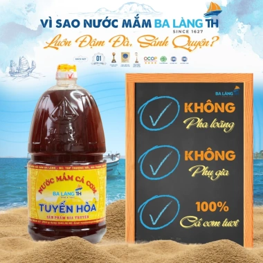 Nước Mắm Cá Cơm Ba Làng TH Tuyến Hòa 400 Năm Truyền Thống 2.000ml Giá 48k