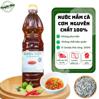 Nước mắm cá cơm nguyên chất Hà Tĩnh ủ thùng gỗ truyền thống 500ml/1L – Giá ưu đãi 80.000₫