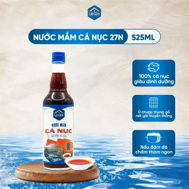 Nước Mắm Cá Nục Truyền Thống Lê Gia 525ml chai thủy tinh Độ đạm 27 chỉ 79.000₫