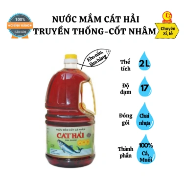 Nước mắm Cát Hải Cốt Cá Nhâm 2 lít - Chuyên kho nấu, giảm còn 110.000 VND Nước mắm Cát Hải Cốt Cá Nhâm 2 lít - Chuyên kho nấu, giảm còn 110.000 VND