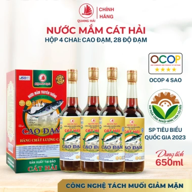 Nước Mắm Cát Hải Quang Hải 28 Độ Đạm OCOP 4 Sao Hương Vị Thơm Ngon Đậm Đà Giá 56.050 VND 3