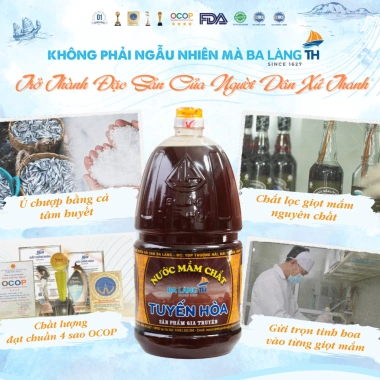 Nước Mắm Chắt Cá Cơm Ba Làng TH 2.000ml Hương vị đặc trưng, giảm 23% chỉ 143.000₫