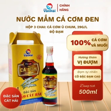 Nước Mắm Chắt Cá Cơm Đen 2 Chai 500ml Vân Hải Cát Hải Truyền Thống 95k