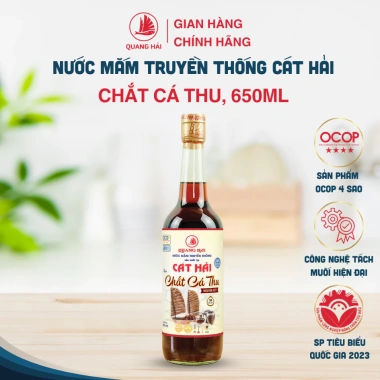 Nước Mắm Chắt Cá Thu Cát Hải Quang Hải 35 Độ Đạm OCOP 4 Sao 650ml - Giá chỉ 113.050đ 2