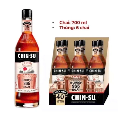 Nước mắm Chinsu ủ chượp 365 ngày 40 độ đạm 700ml + hương cá hồi 20 độ đạm 500ml giá ưu đãi 68.000 3
