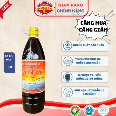 Nước mắm cốt cá cơm 35° đạm 1L Cường - Nguyên chất sạch, giá chỉ 100.000₫