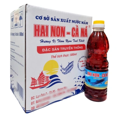 Nước mắm Hai Non Cà Ná 6 chai 500ml - Thùng nhựa, hương vị đậm đà, giảm giá 179.000₫ 2