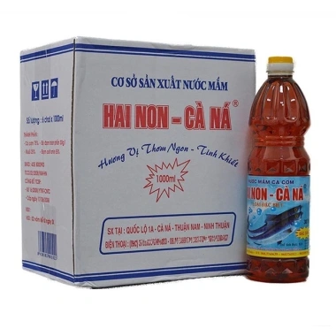 Nước mắm Hai Non Cà Ná thùng 6 chai nhựa 1 lít - Giá ưu đãi 99k, vị truyền thống